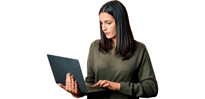 Employee with laptop