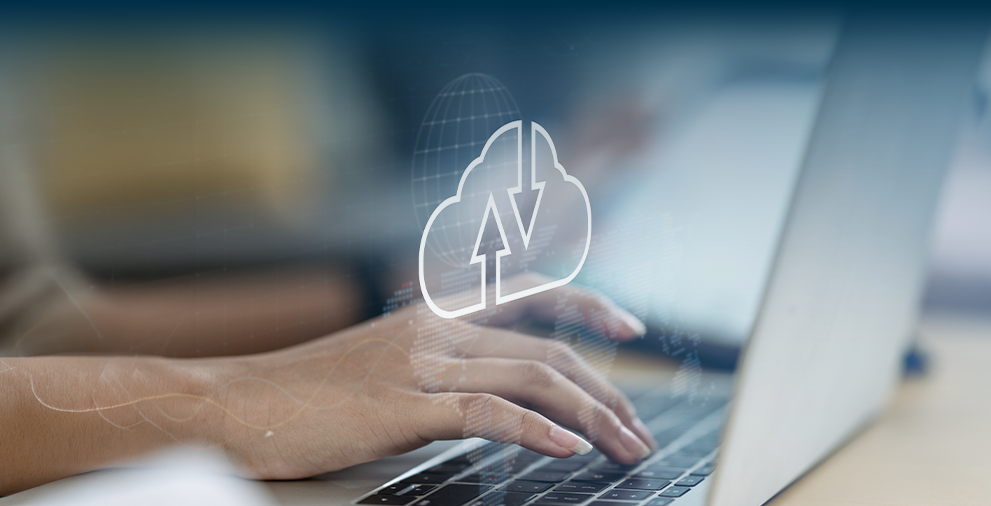 Cloud Icon floating above laptop