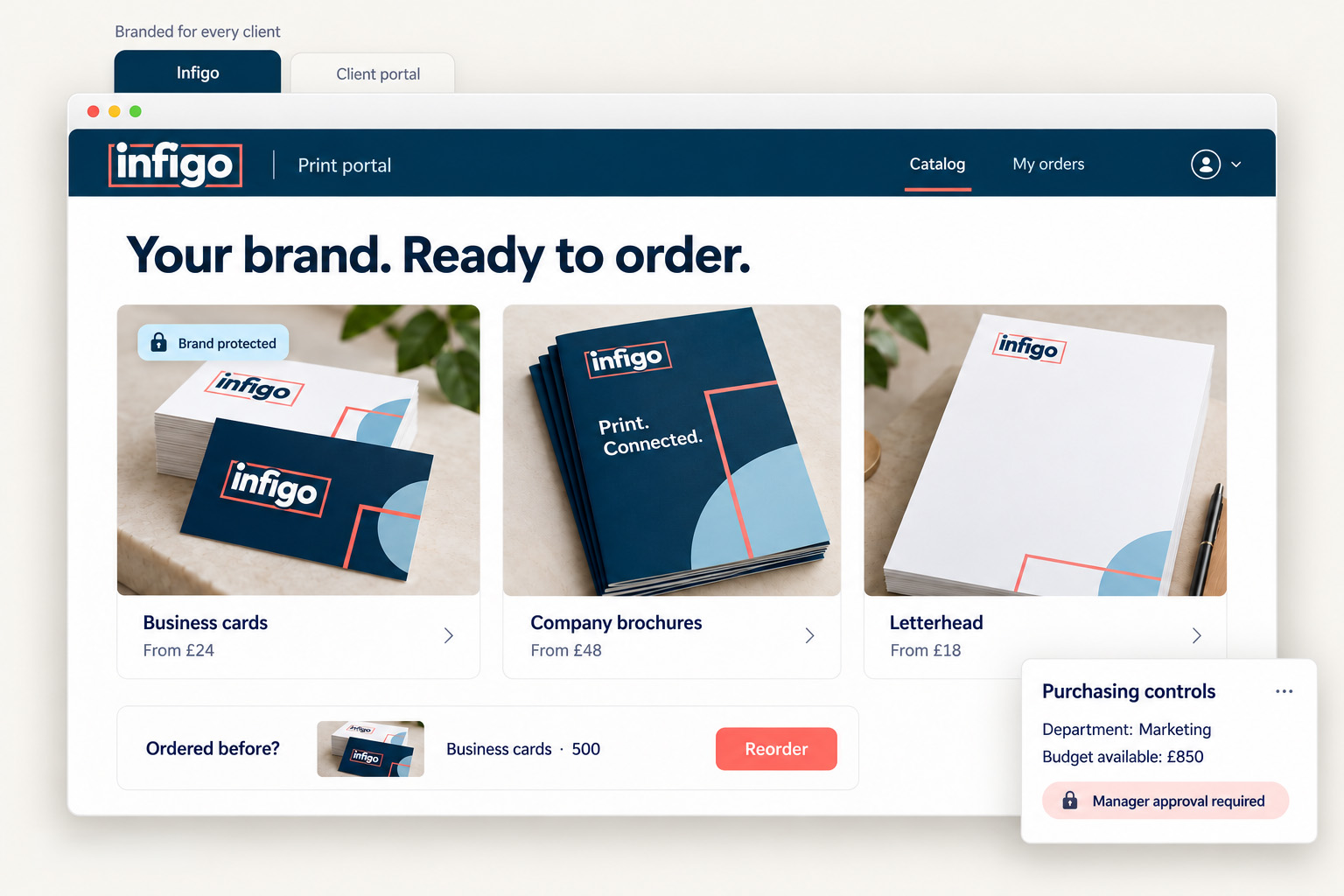 Infigo illustrated branded storefront