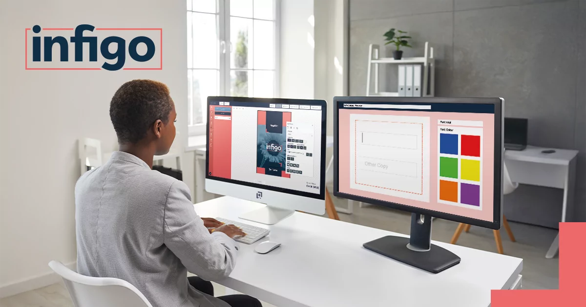 MegaEdit web-to-print editor interface in use on desktop