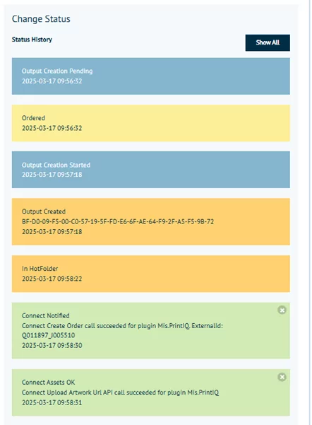 Status History of MIS Plugin