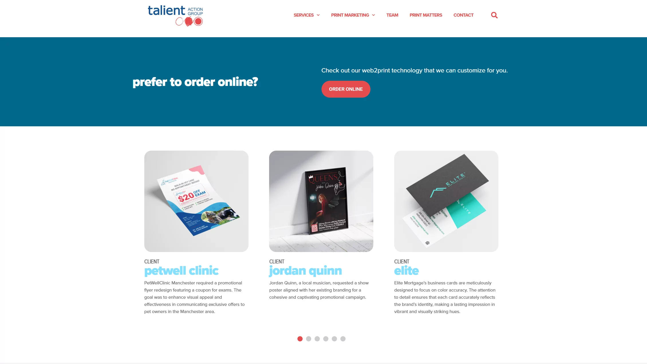 Talient Action Group Homepage