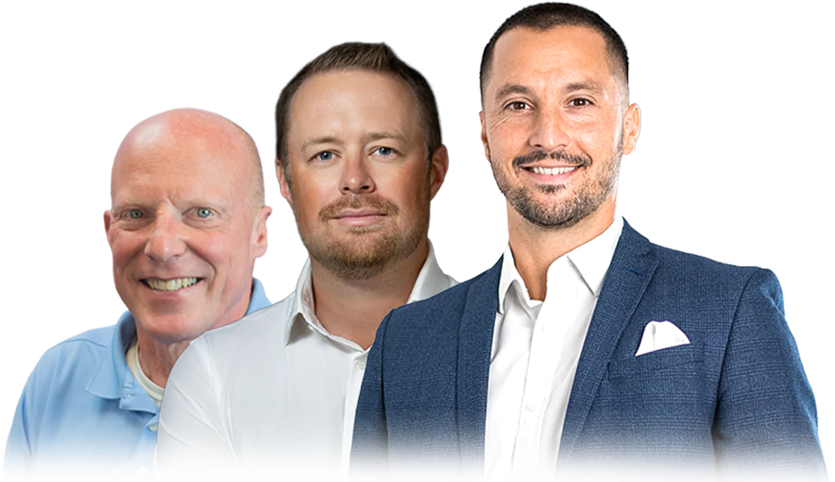Alex Bowell, Andrew M. Boyd, Dan Niblo Group Headshot Graphic