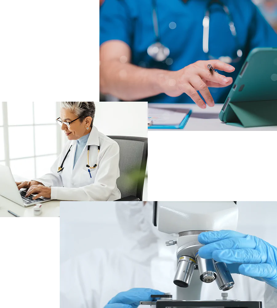 Collage of healthcare scenarios